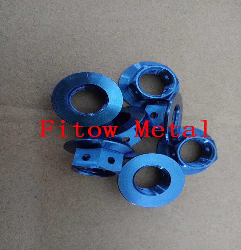 Grade 5 Titanium Sprocket Nut M12x1.25 Drilled