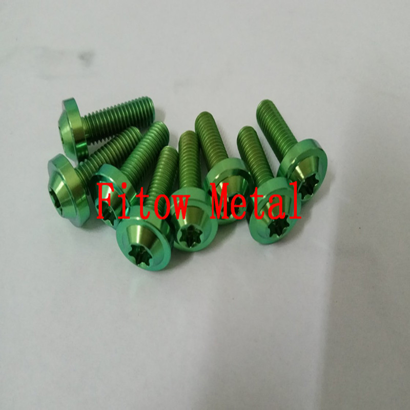 GR5 Ti6al4v Titanium Torx bolts M6*20 Green