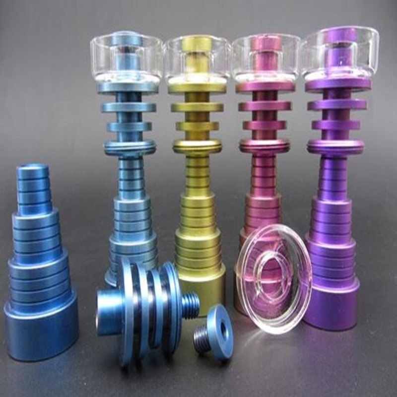  Five colores Domeless GR2 Titanium Nail 6 in 1 joint 18mm and 14mm and for glass bongs water pipes smoking pipes