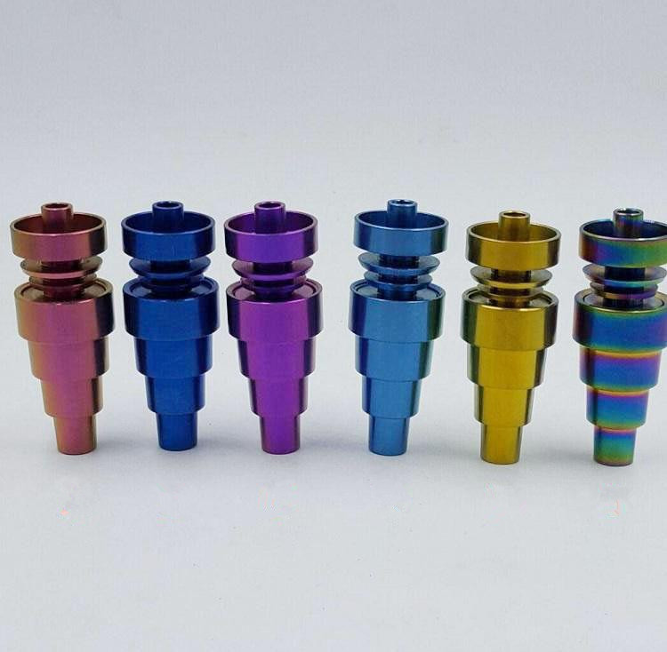 Gr2 wholesale titanium nail 6 in 1 domeless adjustable titanium nail for smoking