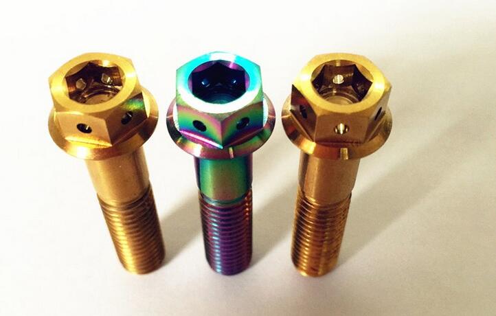  gr5 titanium flange motorcycle bolt with security holes