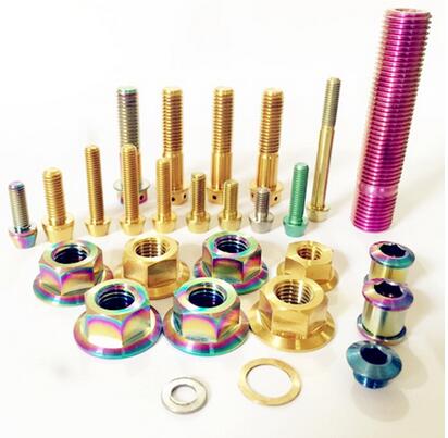 gr2 gr5 titanium nuts and bolts colorful titanium screw