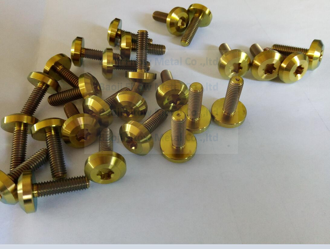 G5 titanium motor bolts M6*20 golden