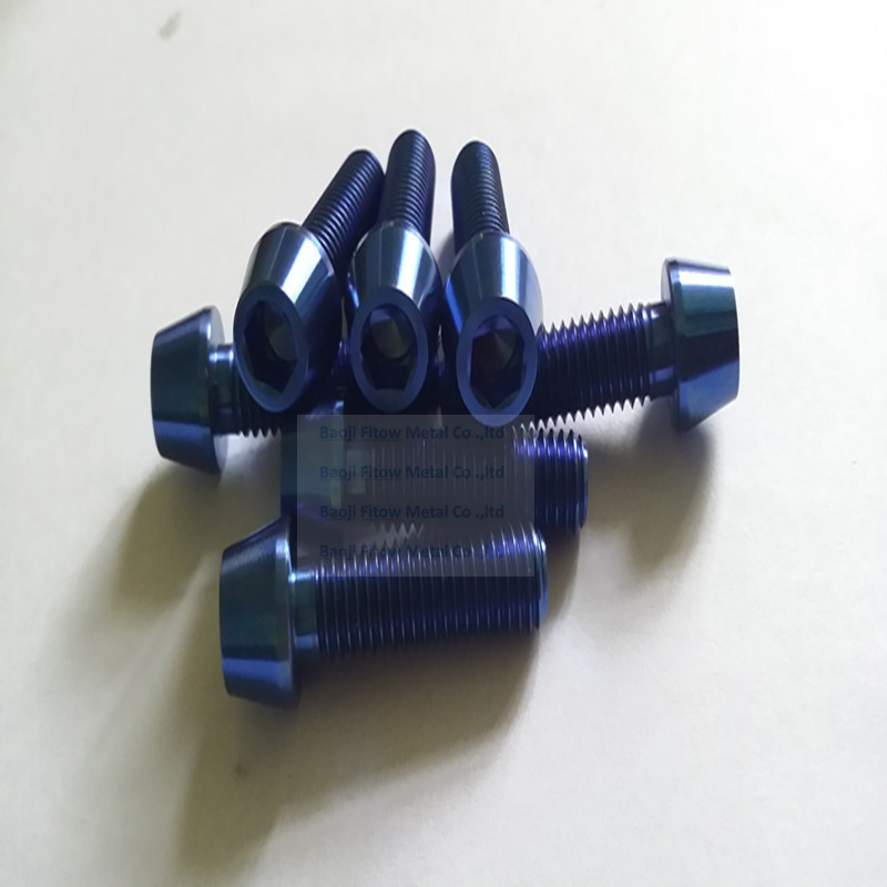Titanium Motorcycle anodized blue bolt Tapered