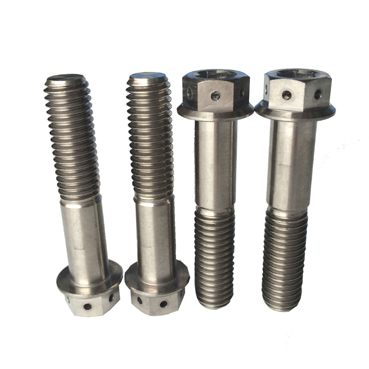 DIN6921 titanium flange bolts with safey hole