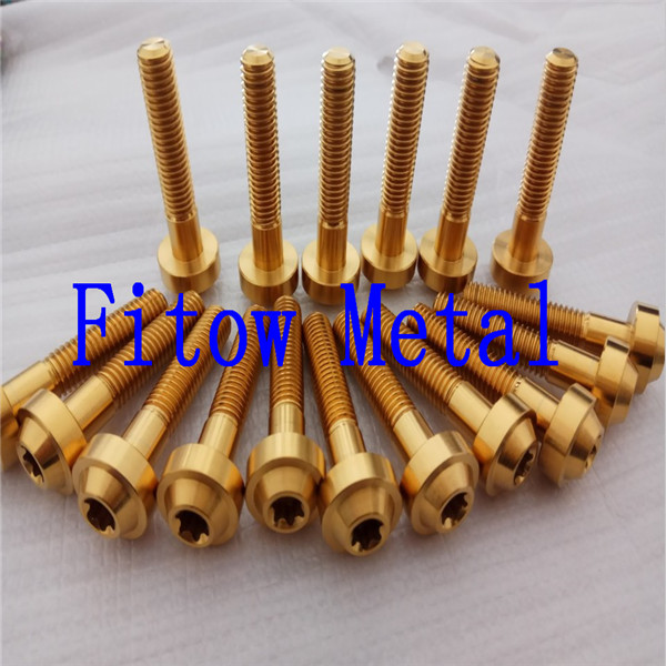 Gold titanium nitride torx bolt M8*40mm