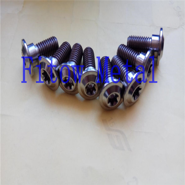 M8*25 Golden color m8 Titanium alloy bolt , Motorcycle parts Disc brake bolt , T30 Anti theft groove step bolt