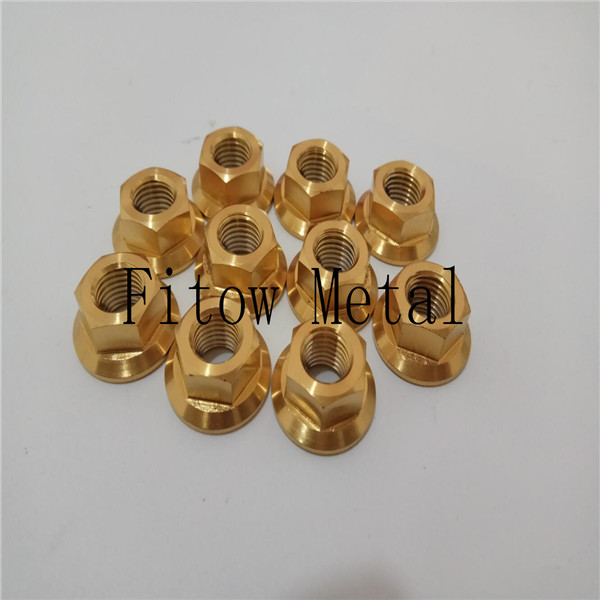 M10 Titanium Hex Flange Nut 1.25 (fine) pitch