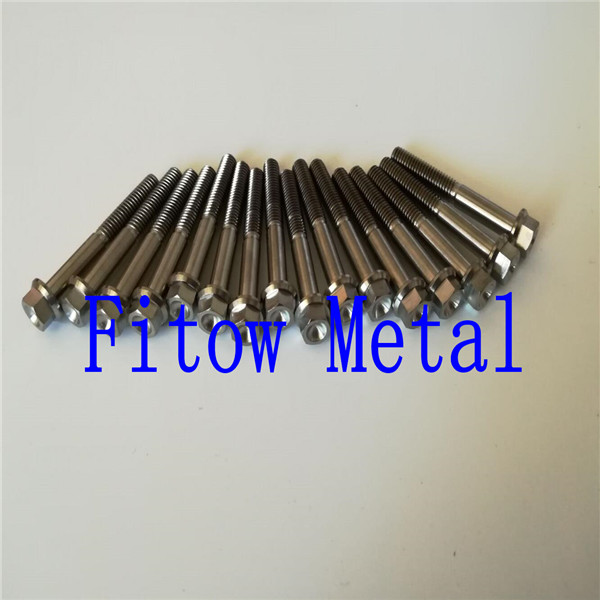 Ti64 alloy Hex Head Titanium Flange Bolts for Motorcycle M6*45mm