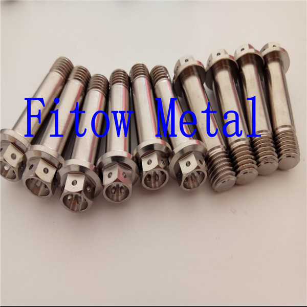 Grade5 Titanium DIN Hex Flange Bolts with Drilled Holes  M12*50mm