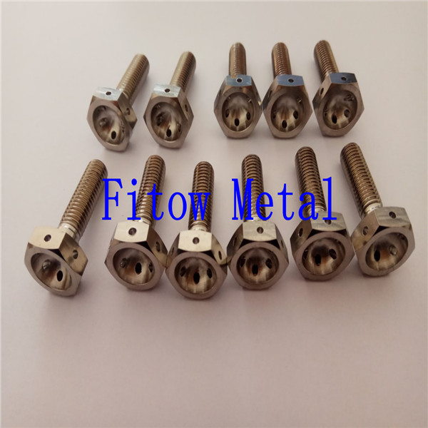 Titanium Hex Head RACE spec Bolts Drilled lock Wire