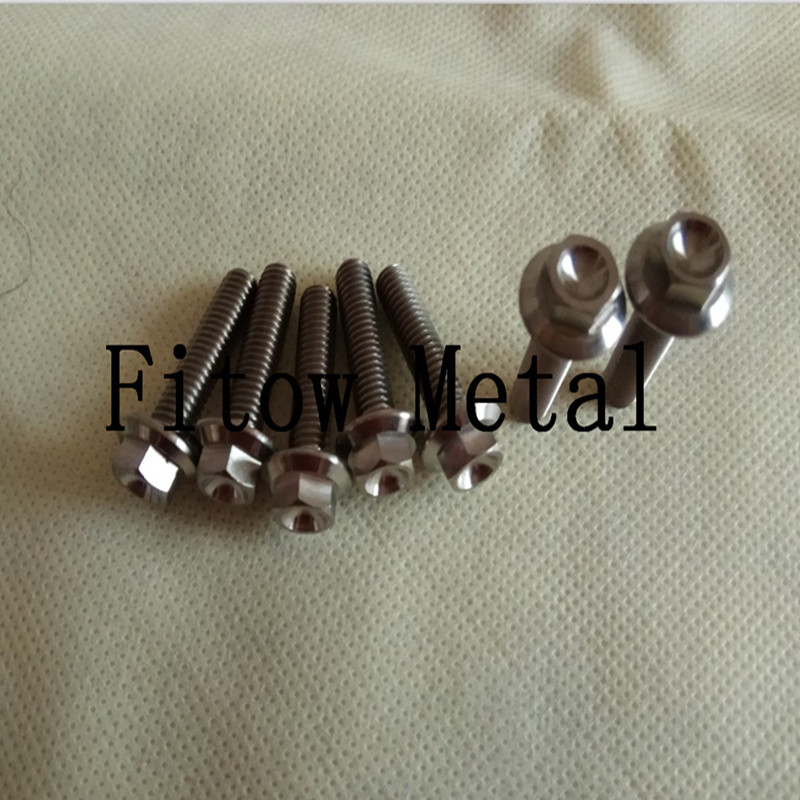 titanium flange bolt fully threaded M6*25mm