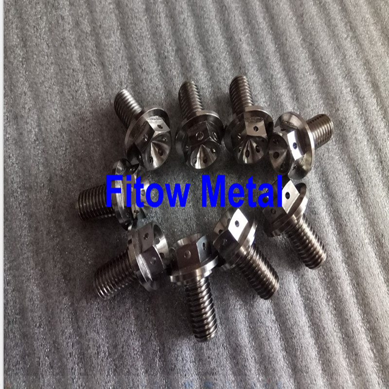 Titanium Hex Flange Head Race Bolt With Drilled Hole Lockwire