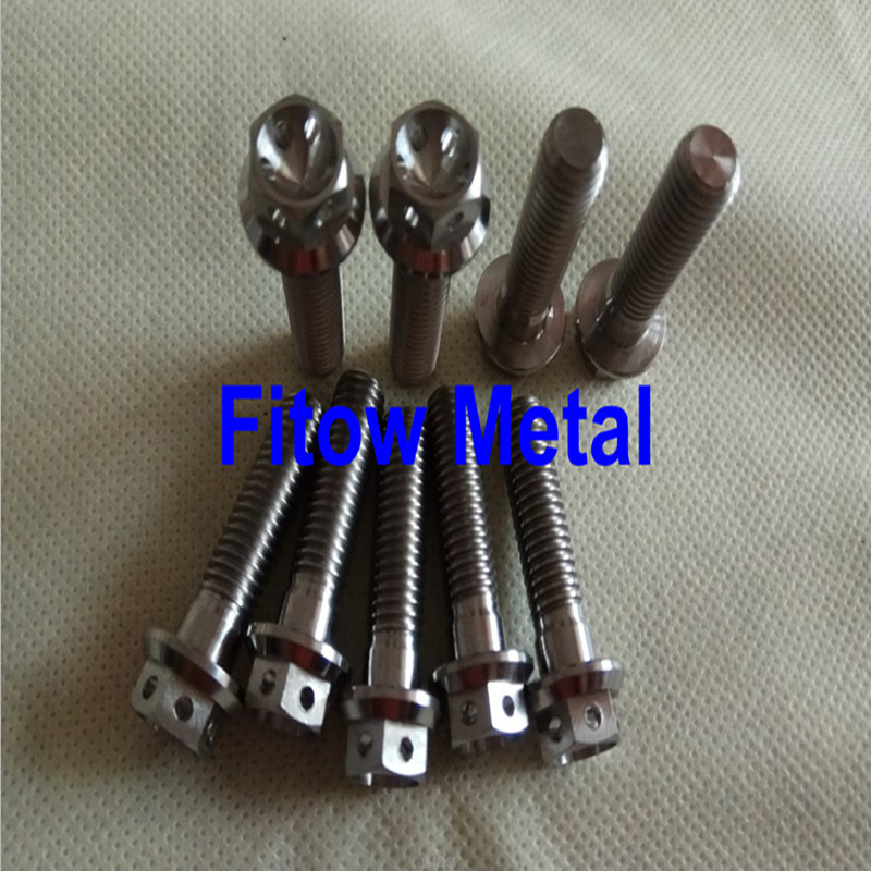 Titanium Hexagon Flange Head Bolts With Drilled Hole M8*30
