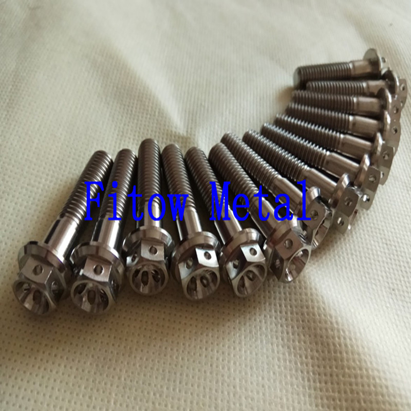 Titanium Motorcycle Bolts,Drilled Titanium bolts for Motorcycles Bicycle M8*35mm