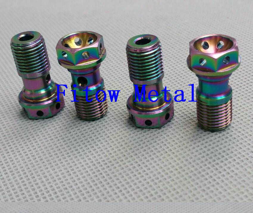 M10 Motorcycle Titanium bolts Burned Motor Bike Hexagon Hollow Flange Head screws Ti fastener