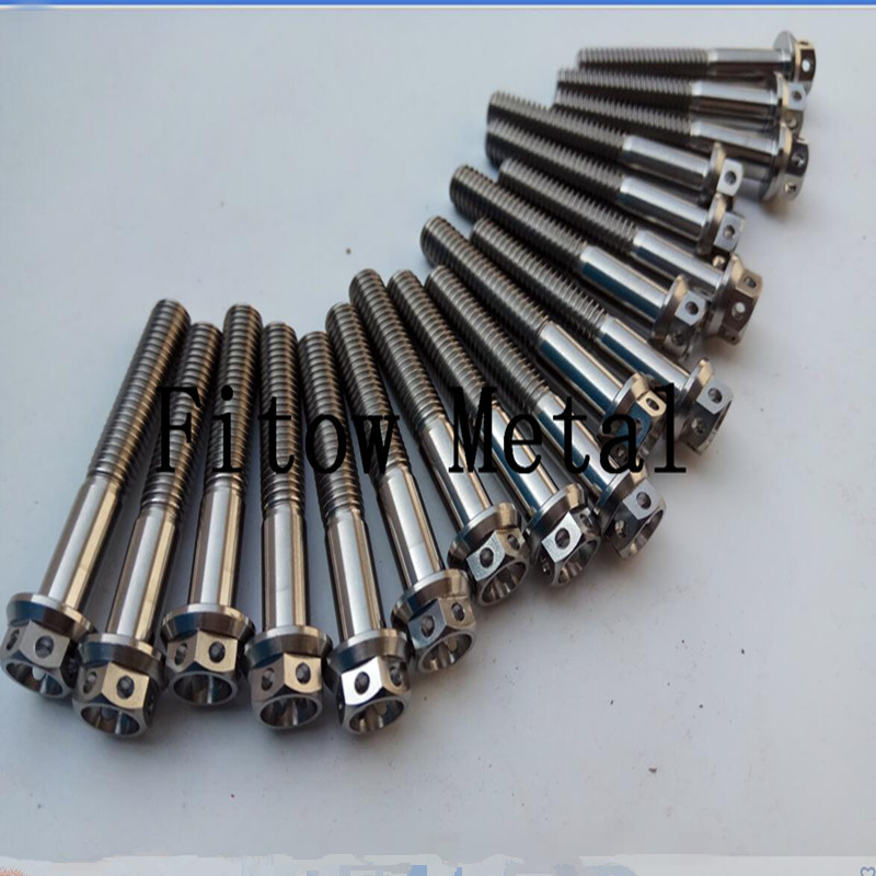 M8 all longht Titanium Drilled Flanged Race bolts,racing titanium bolt motorcycle 
