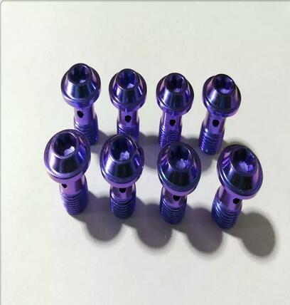 Customized torx head titanium banjo bolt with single hole for motorcycle oil pipe