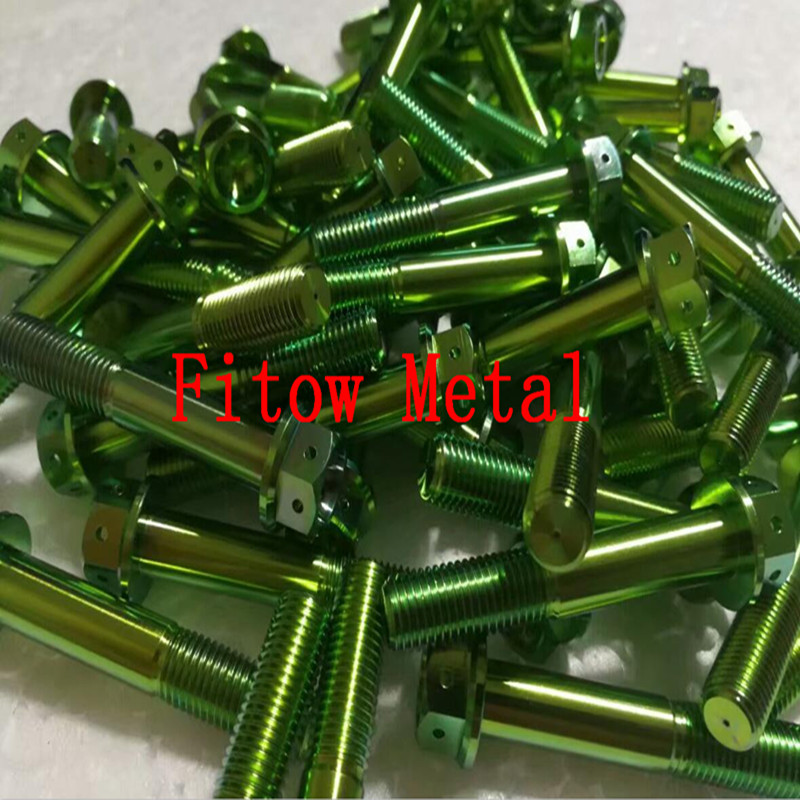 Anodized Titanium Hex Head Flange Bolt Screw DIN 6921  M8*1.25*50