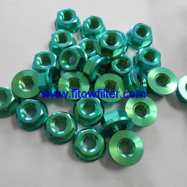 DIN6923 gr5 M8 green titanium hex head flange nuts