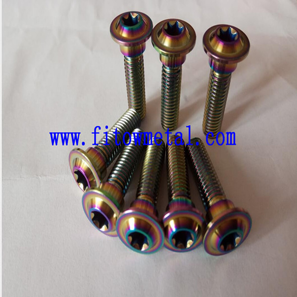 Tapered head titanium torx screw with collar M8*20