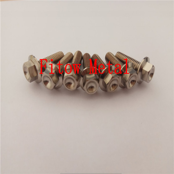 Titanium race  flange bolt M6x20, motorcycle, racing, lockwire, motorbike