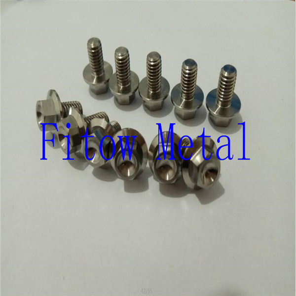 M6*10 Gr5 titanium flange bolt for motorcycle