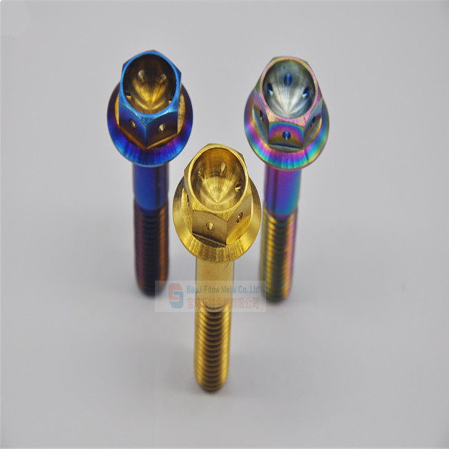 Burn Blue Titanium alloy blue Hexagon bolt M10*35