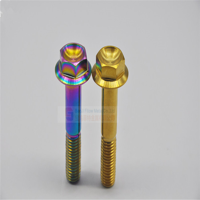 PVD Burn blue  Titanium alloy blue Hexagon bolt M10*55