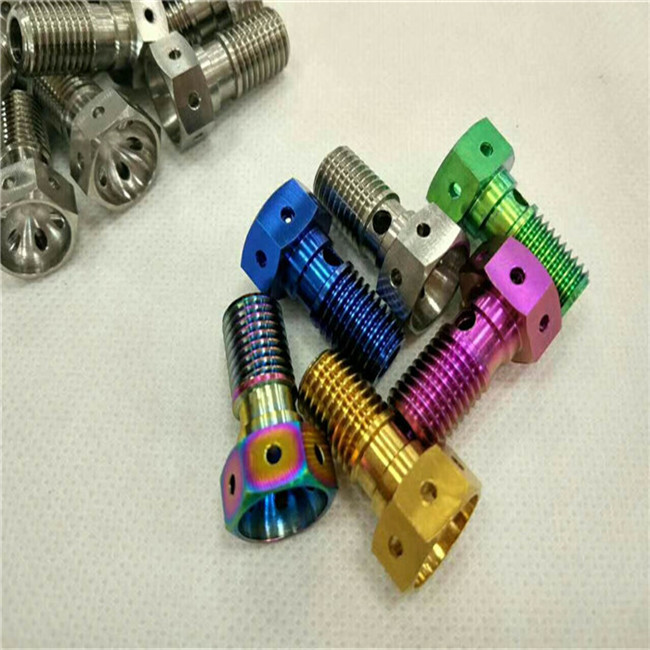 Titanium alloy front and rear brake tubing screws M10.