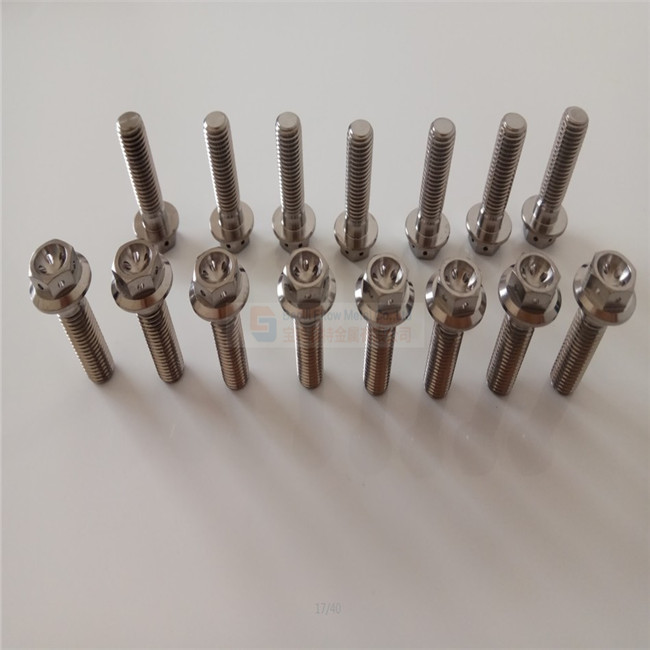 Motorcycle titanium alloy screw Hexagon flange head hollow