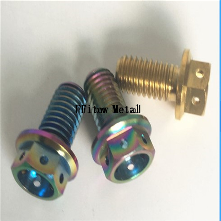 Titanium drilled flanged race Bolts M10*25