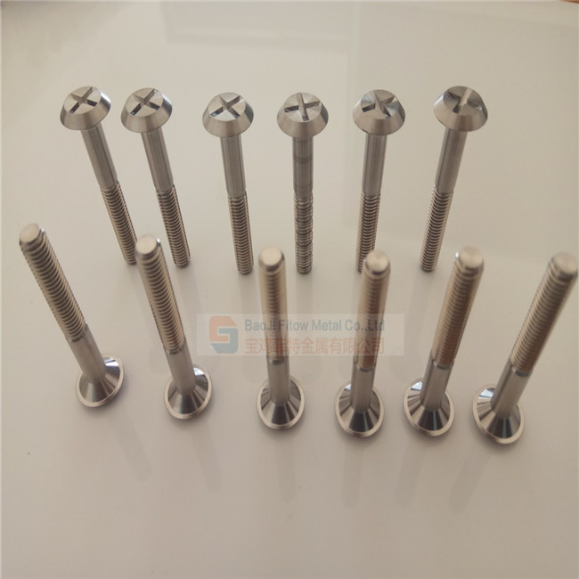 Cross grooved titanium screw GR5 Ti6al4v 