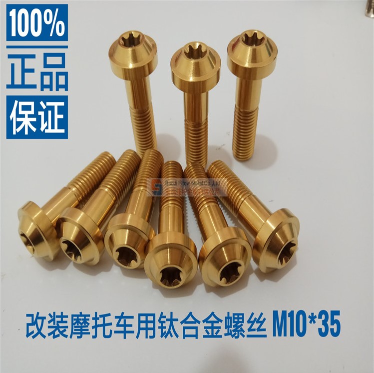 Golden Nitride Titanium Torx Racing Motorcycle bolts M10*35