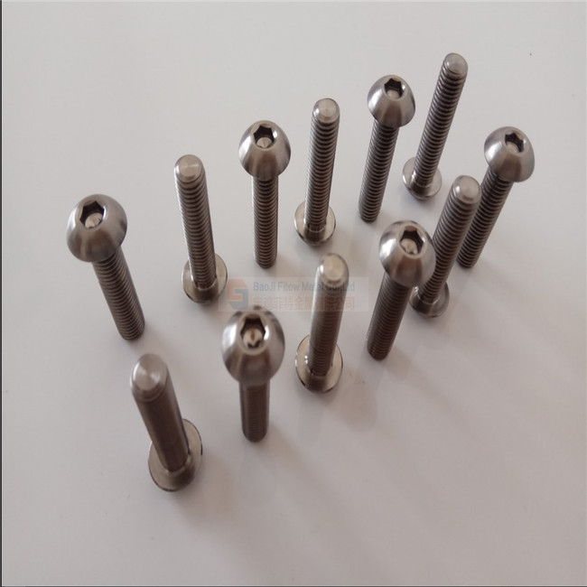 M8*35 Button Head Titanium Bolts Ti 6Al 4V Grade 5  with Hexalobular according ISO 14583