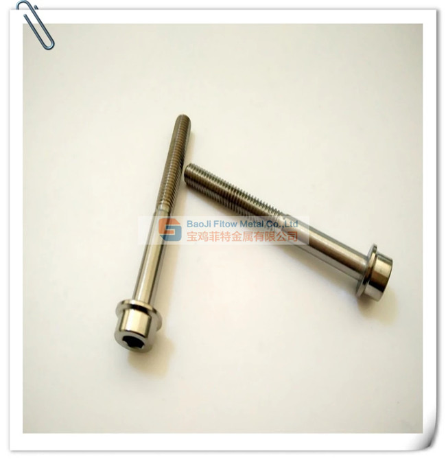 Titanium Socket Cap Flange Race Bolt Ti6Al4V Natural Color