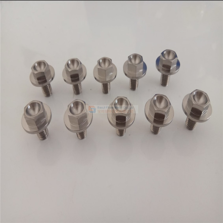 M8*15 Forged Head Ti6al4v Titanium Hex Flange Bolt ,Flat Head Hexagon Flange Bolt 